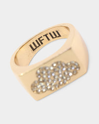 Wild For The Weekend Cloud Crystal Signet Ring (Large) Gold