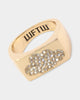 Wild For The Weekend Cloud Crystal Signet Ring (Large) Gold