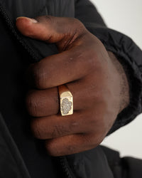 Wild For The Weekend Cloud Crystal Signet Ring (Large) Gold