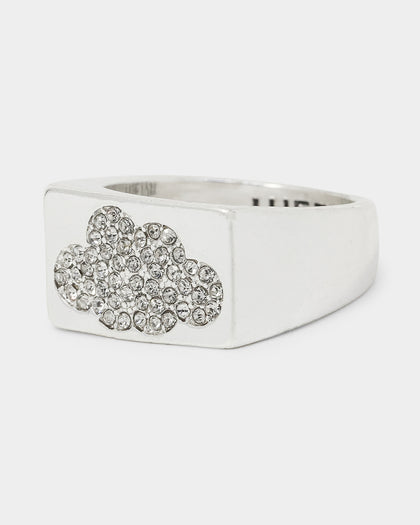 Wild For The Weekend Cloud Crystal Signet Ring (Large) Silver