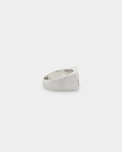 Wild For The Weekend Cloud Crystal Signet Ring (Large) Silver