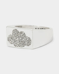 Wild For The Weekend Cloud Crystal Signet Ring (Medium) Silver