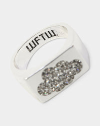 Wild For The Weekend Cloud Crystal Signet Ring (Medium) Silver