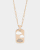 Wild For The Weekend Cloud Rectangle Pendant Necklace Gold