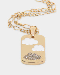 Wild For The Weekend Cloud Rectangle Pendant Necklace Gold