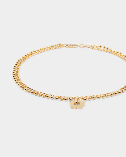 Wild For The Weekend Flower Necklace Gold