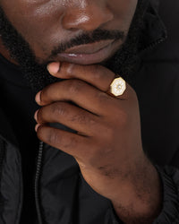 Wild For The Weekend Octagon Sun Signet Ring (Large) Gold