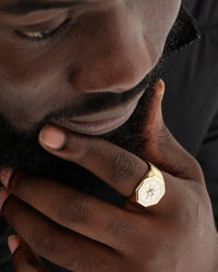Wild For The Weekend Octagon Sun Signet Ring (Large) Gold