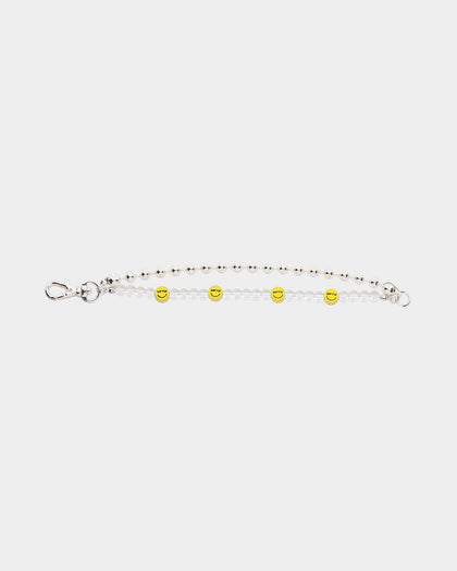Wild For The Weekend Smiley Beaded Bracelet Silver