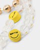 Wild For The Weekend Smiley Beaded Necklace Gold