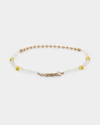 Wild For The Weekend Smiley Beaded Necklace Gold
