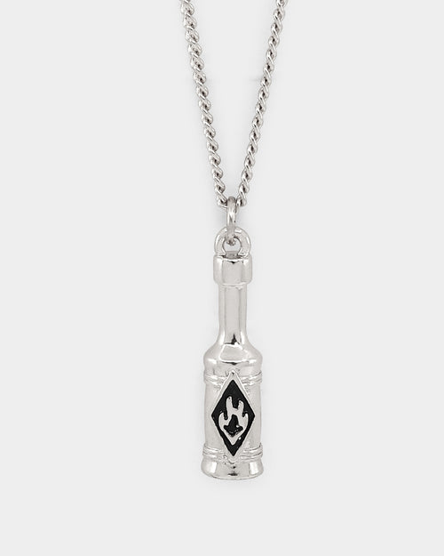 Wild For The Weekend Hot Sauce Necklace Silver