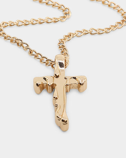 Wild For The Weekend Paint Dripping Necklace Gold