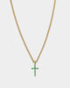 NXS Classic Mini Cross Pendant Gold/Green