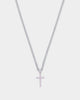 NXS Classic Mini Cross Pendant White Gold/Pink
