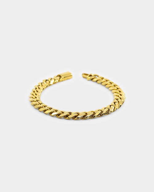 NXS 10mm Cuban Link Bracelet Gold