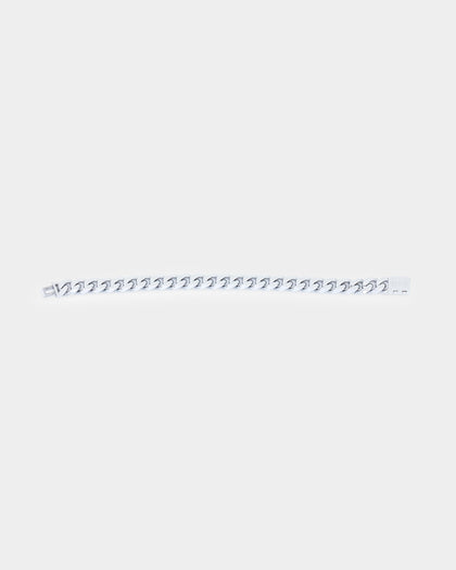 NXS 10mm Cuban Link Bracelet White Gold