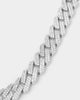 NXS 18" 14mm Iced Interlink Chain Iced White Gold