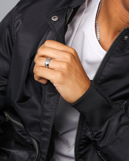 NXS Diamond Cut Tungsten Ring Steel Grey