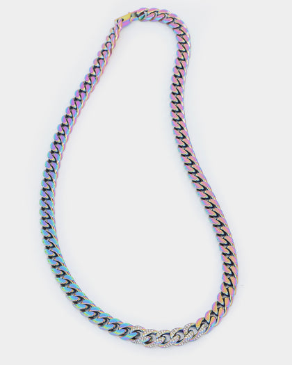 Guess Mainline 23" 8mm Curb Chain Iridescent
