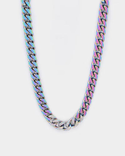 Guess Mainline 23" 8mm Curb Chain Iridescent