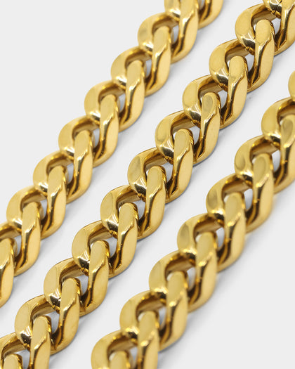 Guess Mainline 11mm 4DC Curb Chain Gold