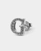 Guess Mainline Party Pave G Logo 9mm Stud Earrings Silver