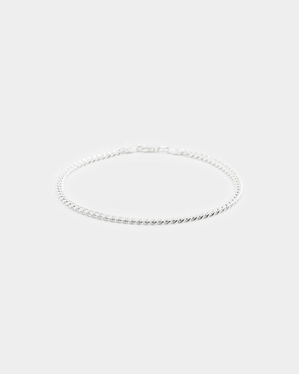 House Of Auric 3mm Cuban Link Bracelet Sterling Silver