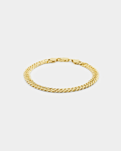 House Of Auric 6.4mm Double Curb Bracelet 18k Gold Vermeil