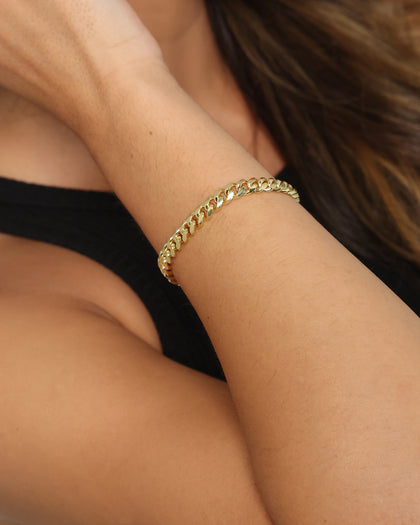 House Of Auric 7mm Cuban Bracelet 18k Gold Vermeil