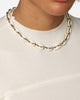 Guess Mainline Women's 17" White & Crystals Yellow Gold Necklace White