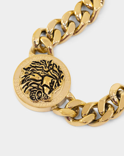Guess Mainline 21" Side Lion Coin Necklace Gold