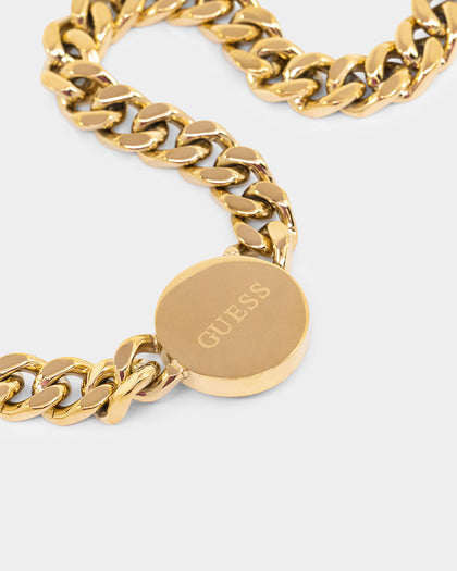 Guess Mainline 21" Side Lion Coin Necklace Gold