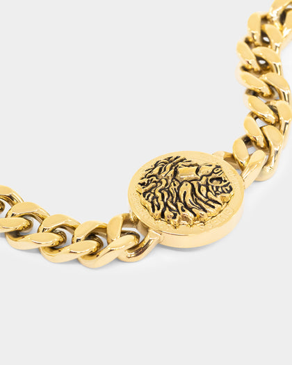 Guess Mainline Side Lion Coin Bracelet Gold