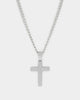 NXS Textured Cross Pendant White Gold