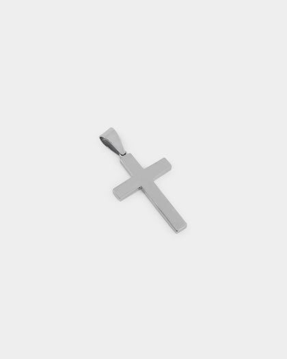 NXS Textured Cross Pendant White Gold