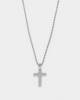 NXS Textured Cross Pendant White Gold
