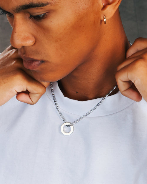 NXS Acta Non Verba Ring Pendant White Gold