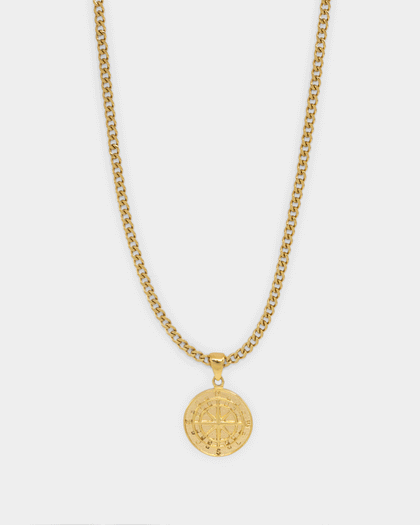 NXS Compass Pendant Gold