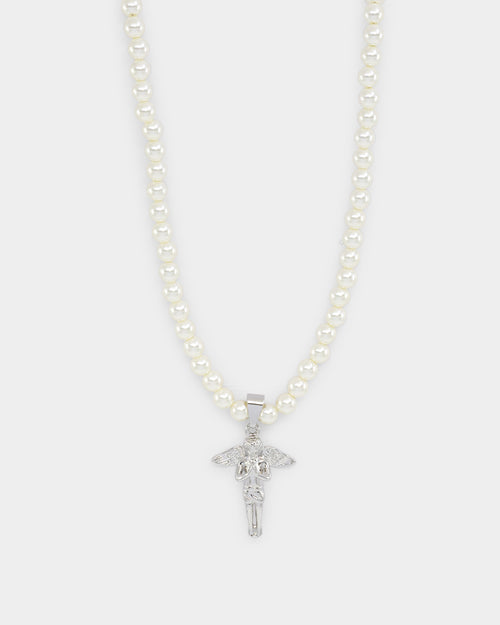 NXS Cupids Pearl Necklace White Gold