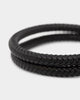 NXS Dyad Leather Bracelet Black