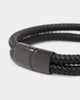 NXS Dyad Leather Bracelet Black