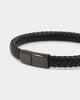 NXS Solo Leather Bracelet Stainless Steel