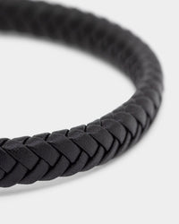 NXS Solo Leather Bracelet Stainless Steel