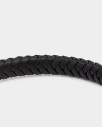 NXS Solo Leather Bracelet Stainless Steel