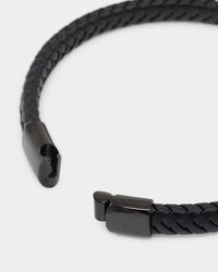 NXS Solo Leather Bracelet Stainless Steel