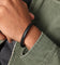 NXS Solo Leather Bracelet Stainless Steel