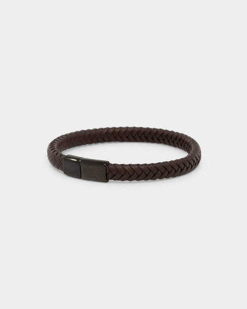 NXS Solo Leather Bracelet Brown