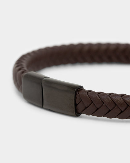 NXS Solo Leather Bracelet Brown