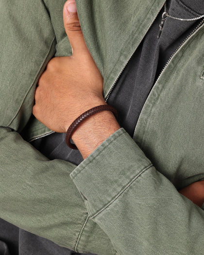 NXS Solo Leather Bracelet Brown